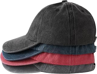 4 Pack Vintage Baseball Cap Hats for Men Women Dad Hat Trucker Blank Denim Adjustable Cotton Unconstructed Plain Golf Cap