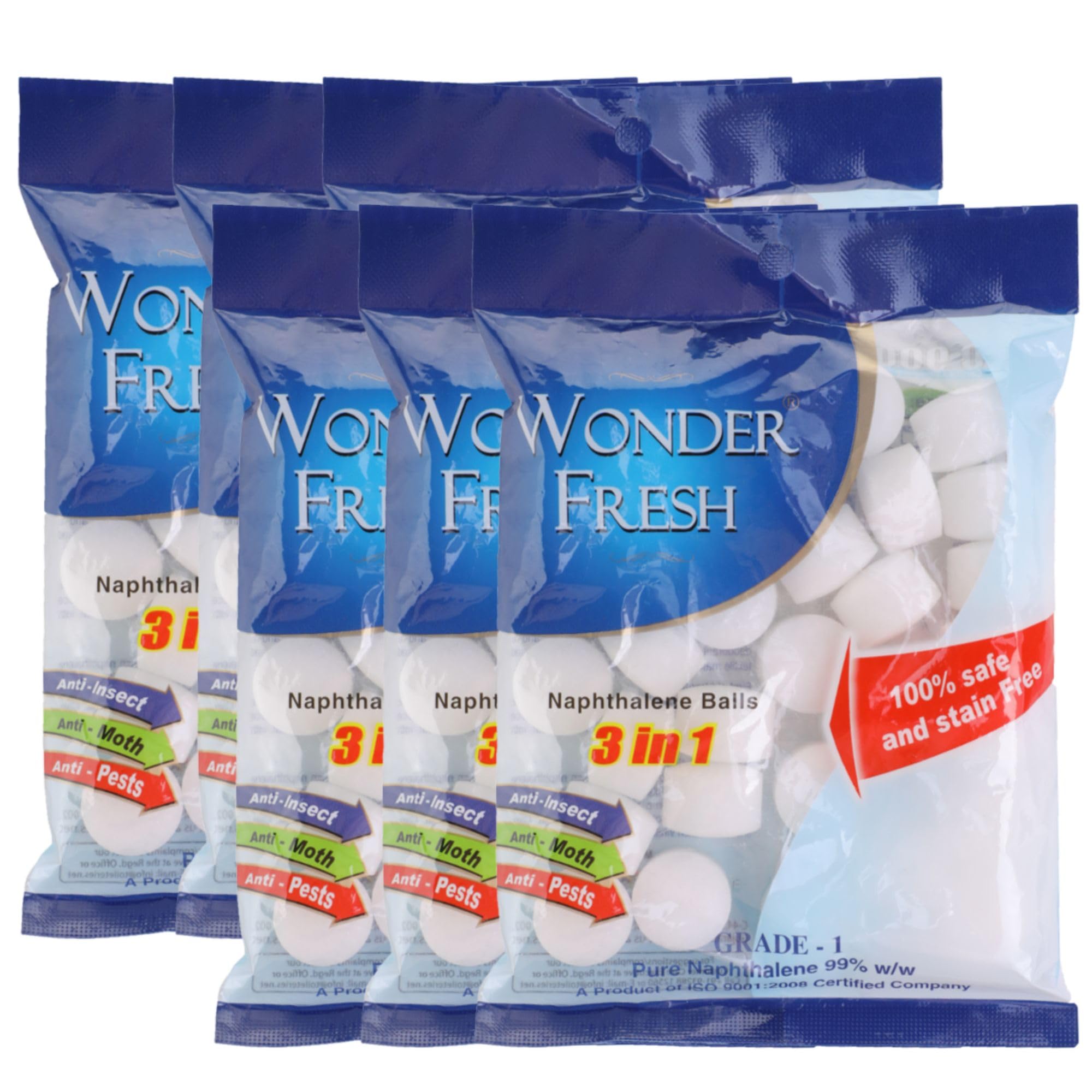 Wonder Fresh Naphthalene Balls 200 gm Each, Grade 1 Quality - White – (Pack of 4)-image-31