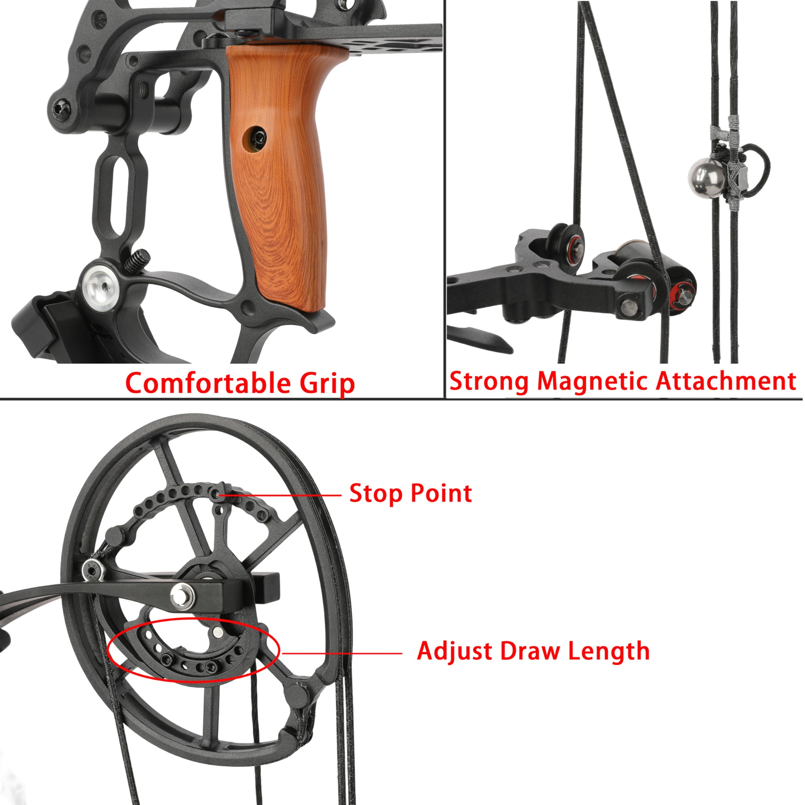 Set arco compound 30-70 libbre Palla d'acciaio e freccia Archi da caccia a doppio uso per tiro con l'arco Pesca con l'arco Let-off: 80% 420 FPS