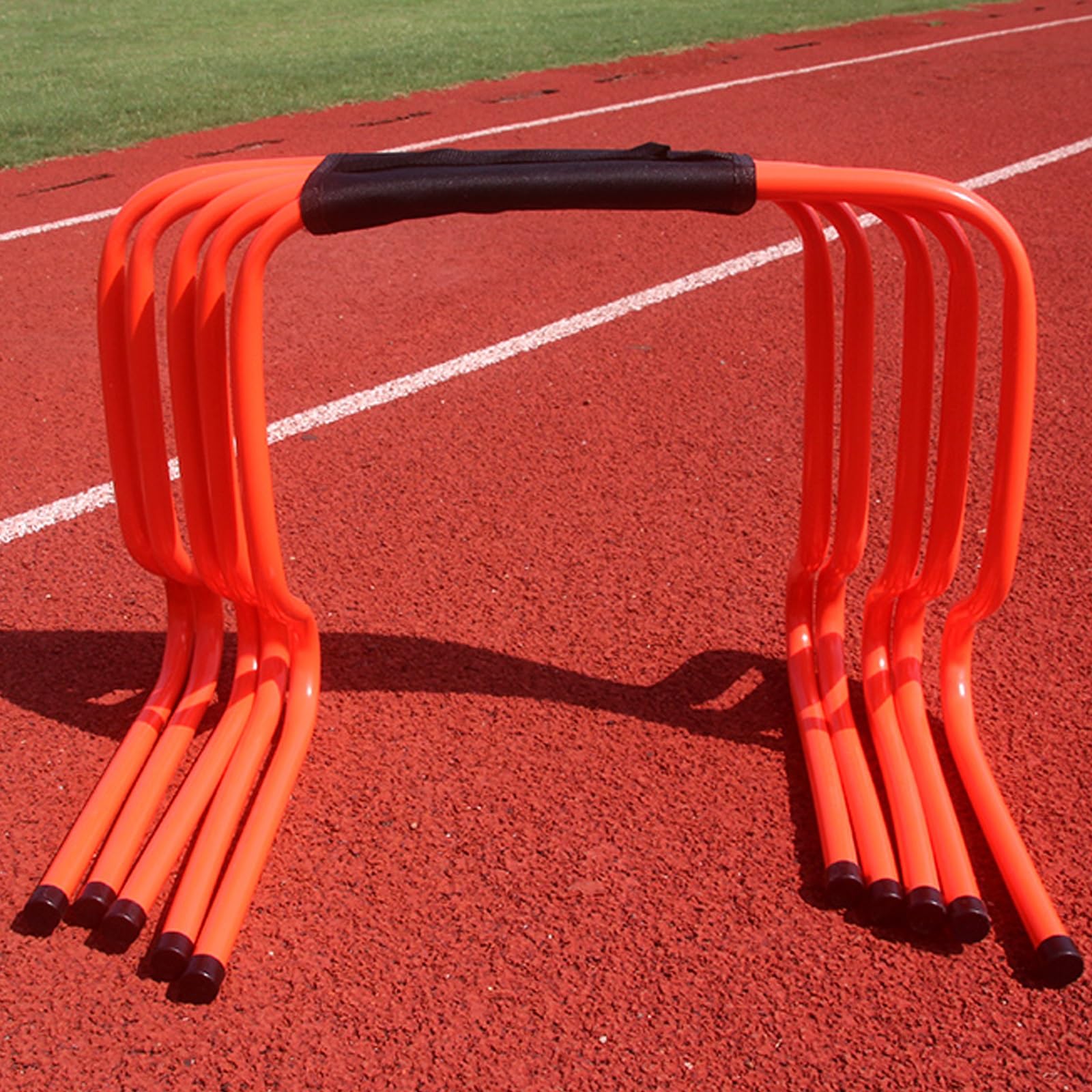 MYUYEE 5 Pcs Agility Hurdles Training Equipment, Track And Field Jumping Workout Obstacles, Plastic Soccer Agility Workout Trainer Kit, For Athletes Adults (Orange 15Cm/6In)
