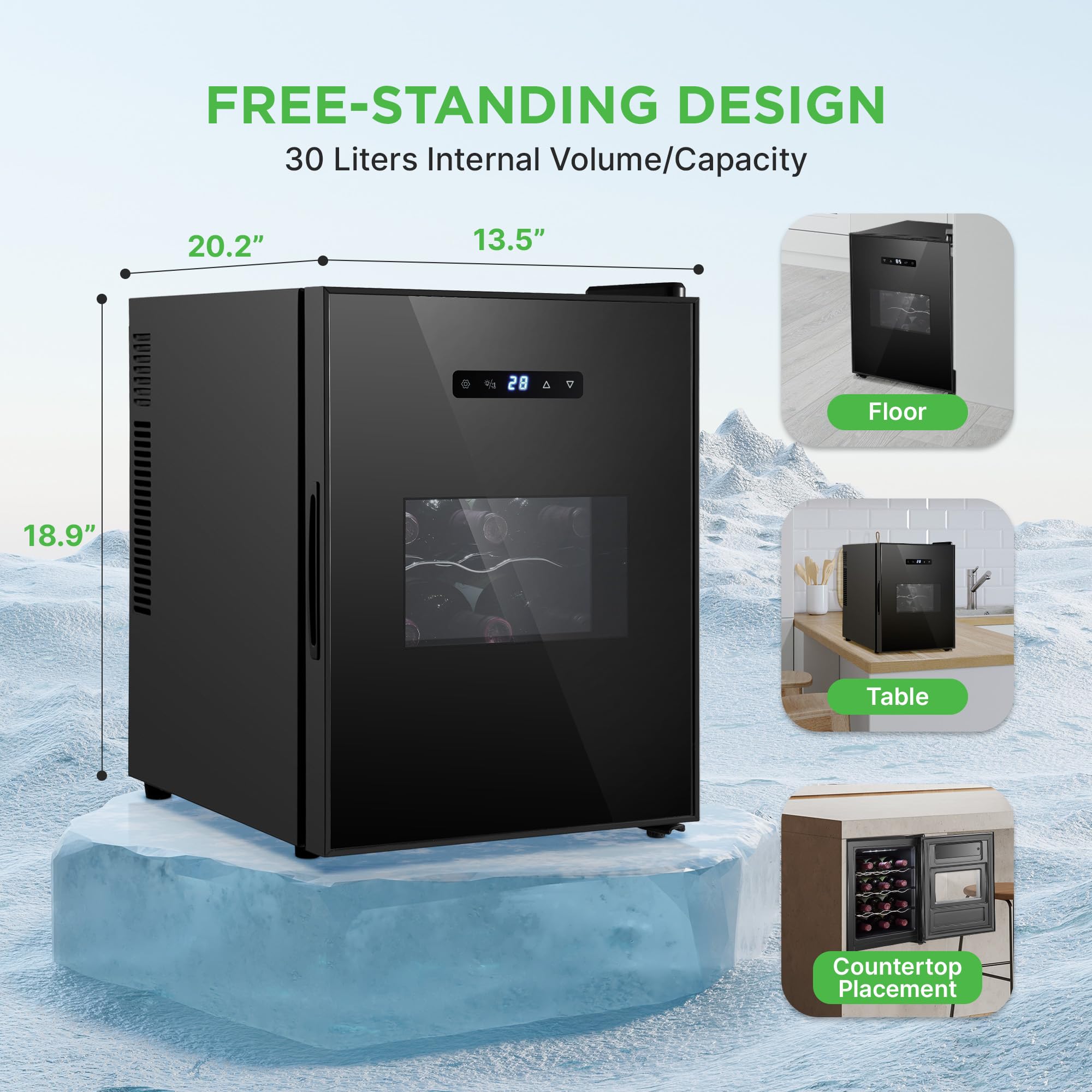 nutrichef wine cooler 12 bottle