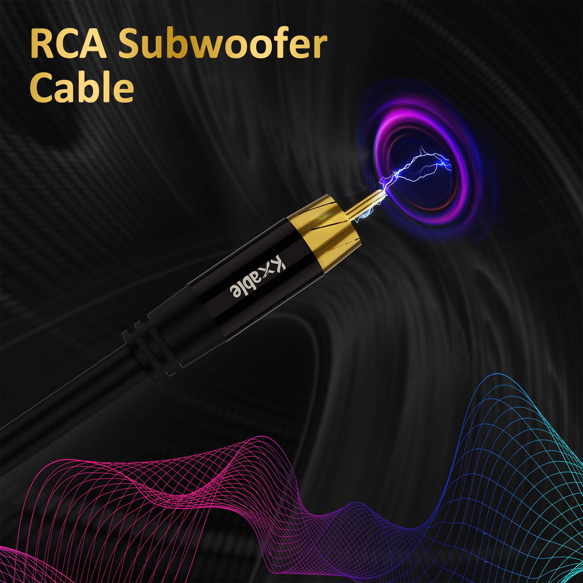 Cable de subwoofer RCA a RCA de 75 pies, cable de audio coaxial digital, cable RCA S/PDIF de alta calidad para cine en casa, HDTV, subwoofer, sistema de alta fidelidad, amplificador, cobre estañado de