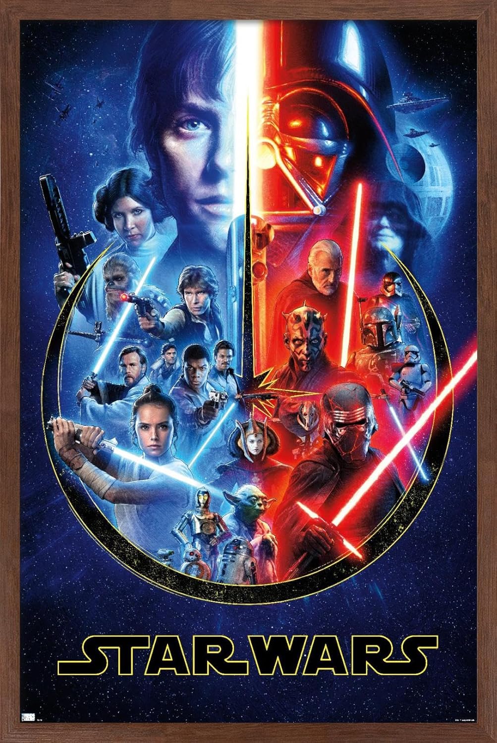 Trends International Star Wars - Skywalker Saga Wall Poster, 22.375" x 34", Mahogany Framed Version