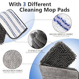 Masthome Microfiber Mops for Floor Cleaning,Dust Mop with 4 Reusable Pads,Flat Flip Mops for Wet & Dry Use,Professional Microfiber Mop for Hardwood, Laminate,Tile Floor Cleaning-1 Scraper
