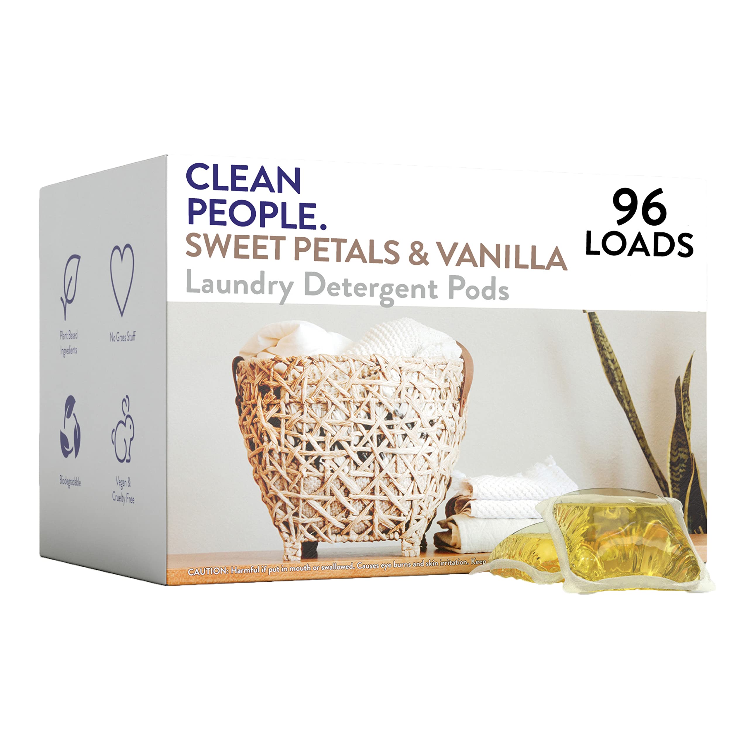 Clean People Laundry Detergent Pods PlantBased, Hypoallergenic