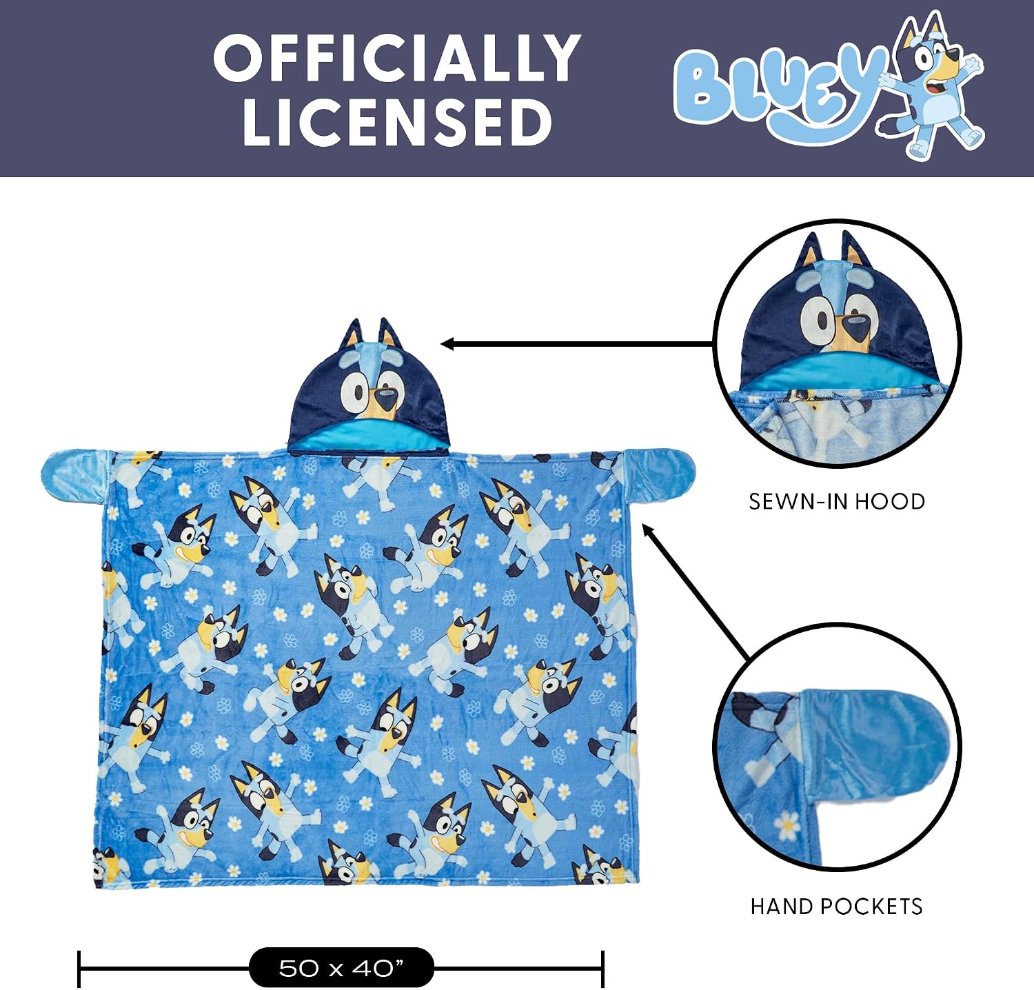Northwest Character Hooded Throw Blanket, Cozy and Lightweight, 40x50 inches
