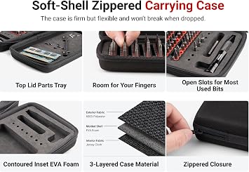 TEKTON 4 mm Precision Bit Driver and Bit Set, 97-Piece | DBA93100 | Zipper Case, Custom Foam
