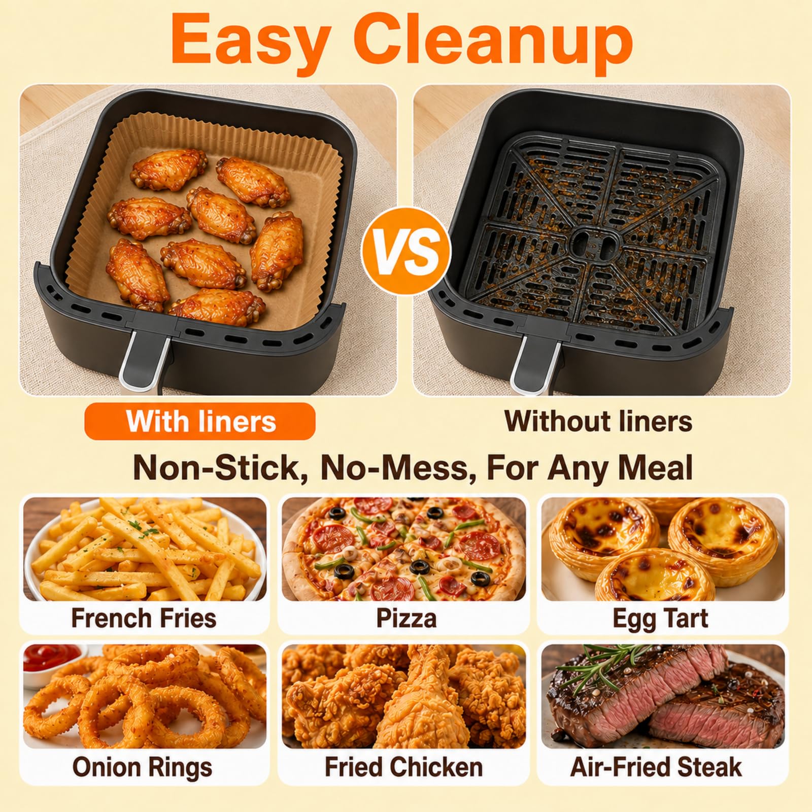 SIUDANGKA Air Fryer Liners - Non-Stick & Easy Cleanup -5