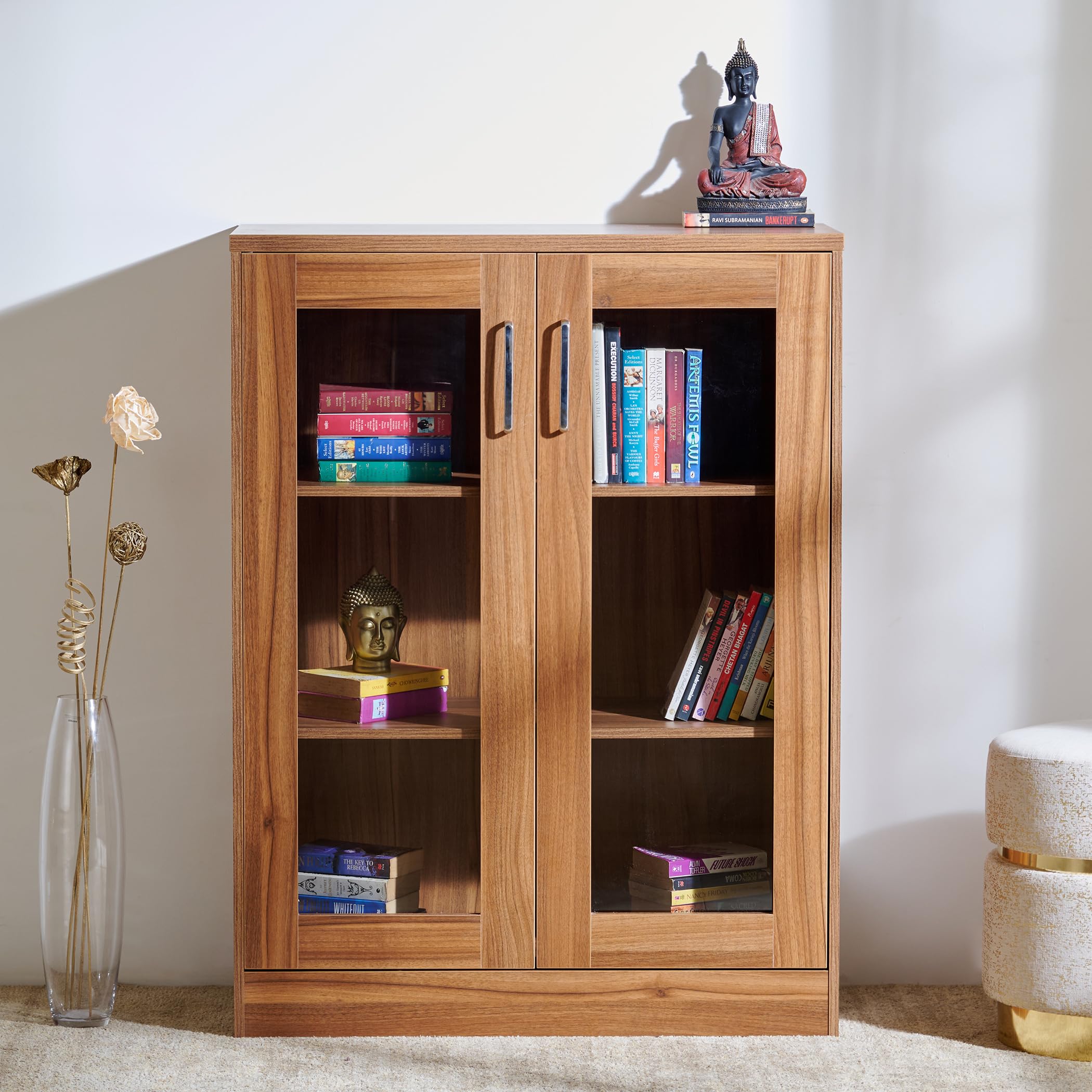 Home Centre Quadro 2-Door Book Cabinet - Brown-picture-14