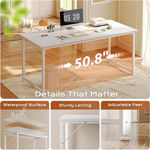 Miniatura 7 de PRAISUN Escritorio para Computadora de 54 X 24 Pulgadas con Escritorio Más Profundo, Escritorio de Juegos Oficina Escritura Trabajo para Oficina en