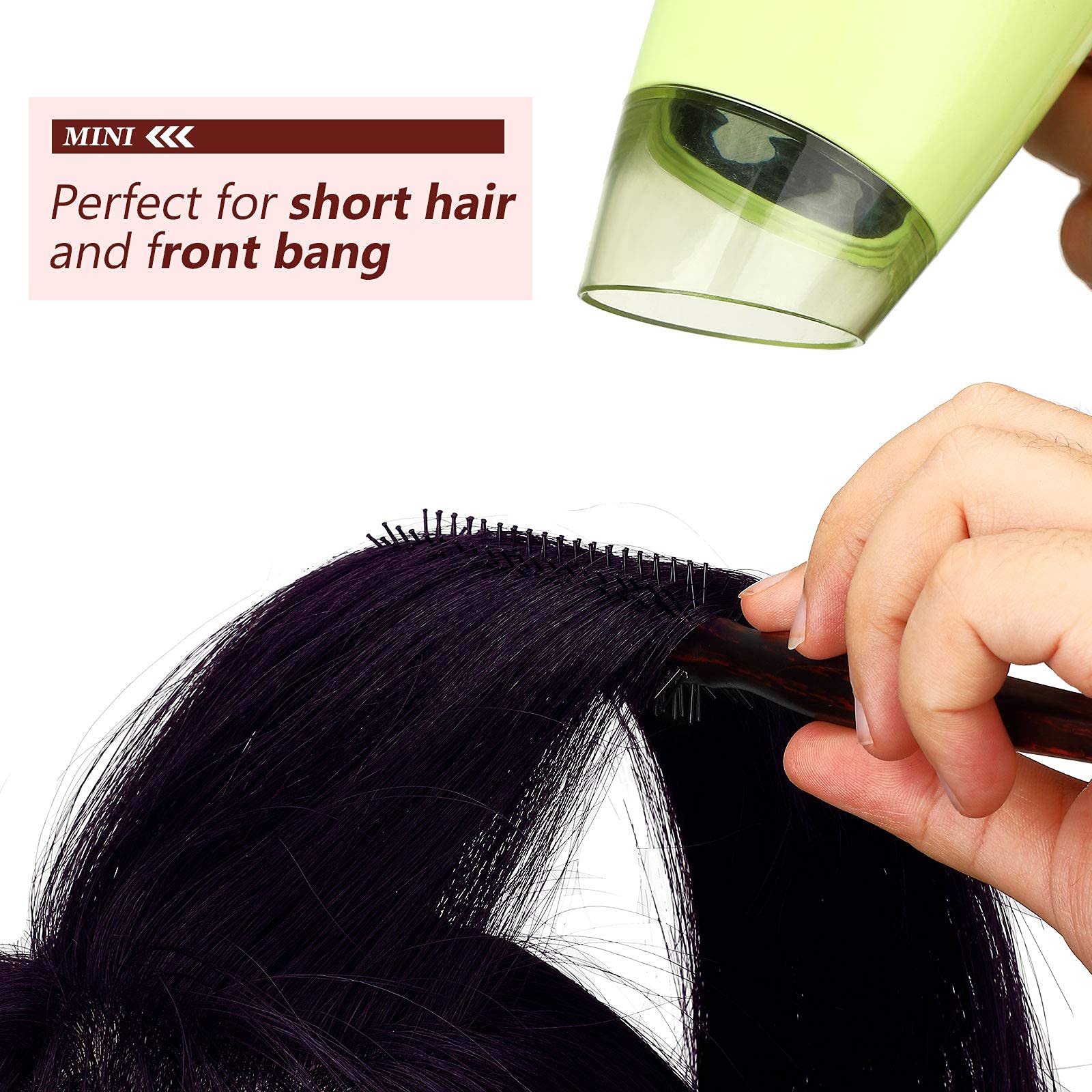 Kleine Rundbürste für kurzes Haar, 2,5 cm Stylingbürste mit Nylonborsten und Holzgriff für Pixie-Schnitte, Pony, feines Haar, Locken und Volumen, 3 Stück
