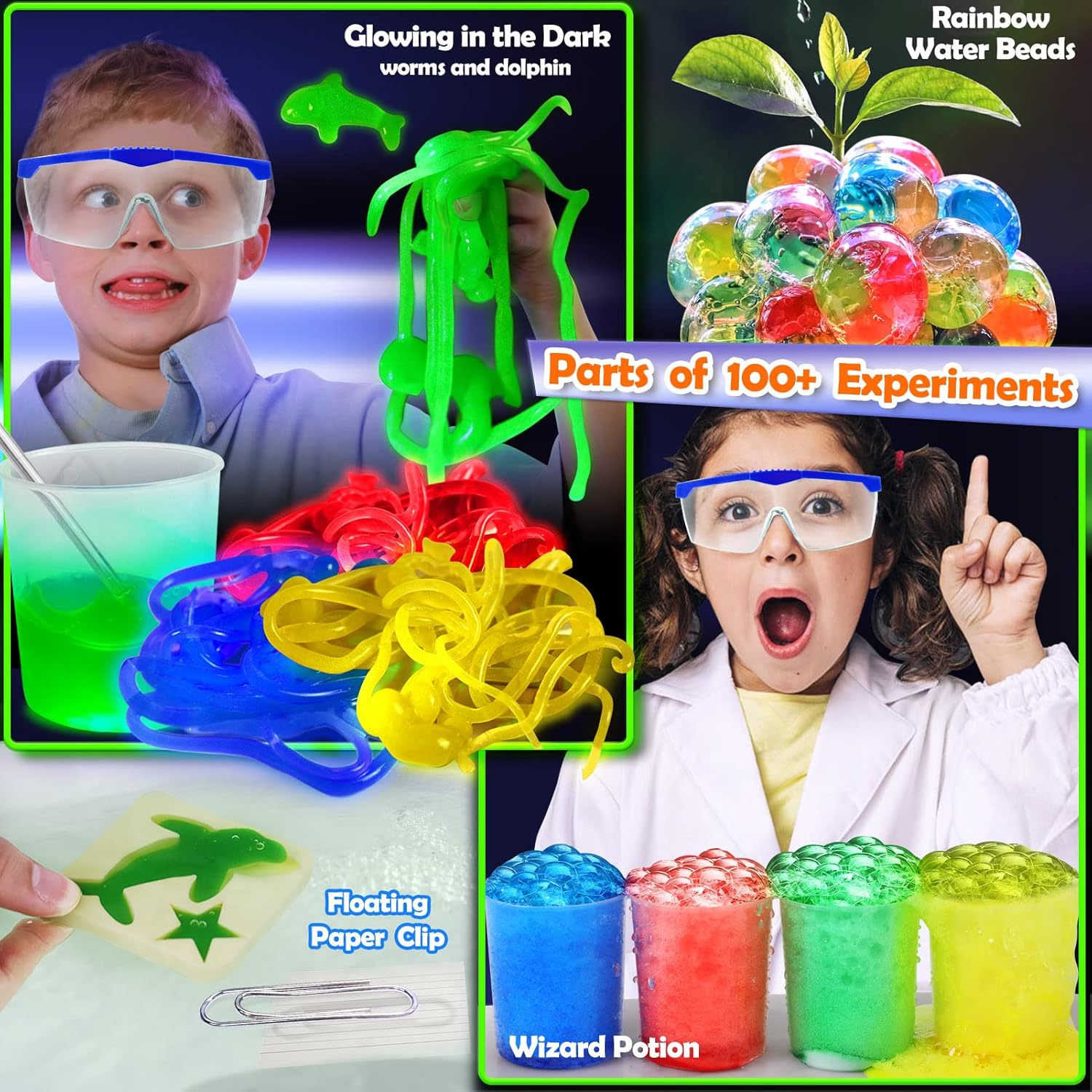 UNGLINGA 100+ Science Lab Experiments Kit for Kids Age 4681214, STEM Activities Educational