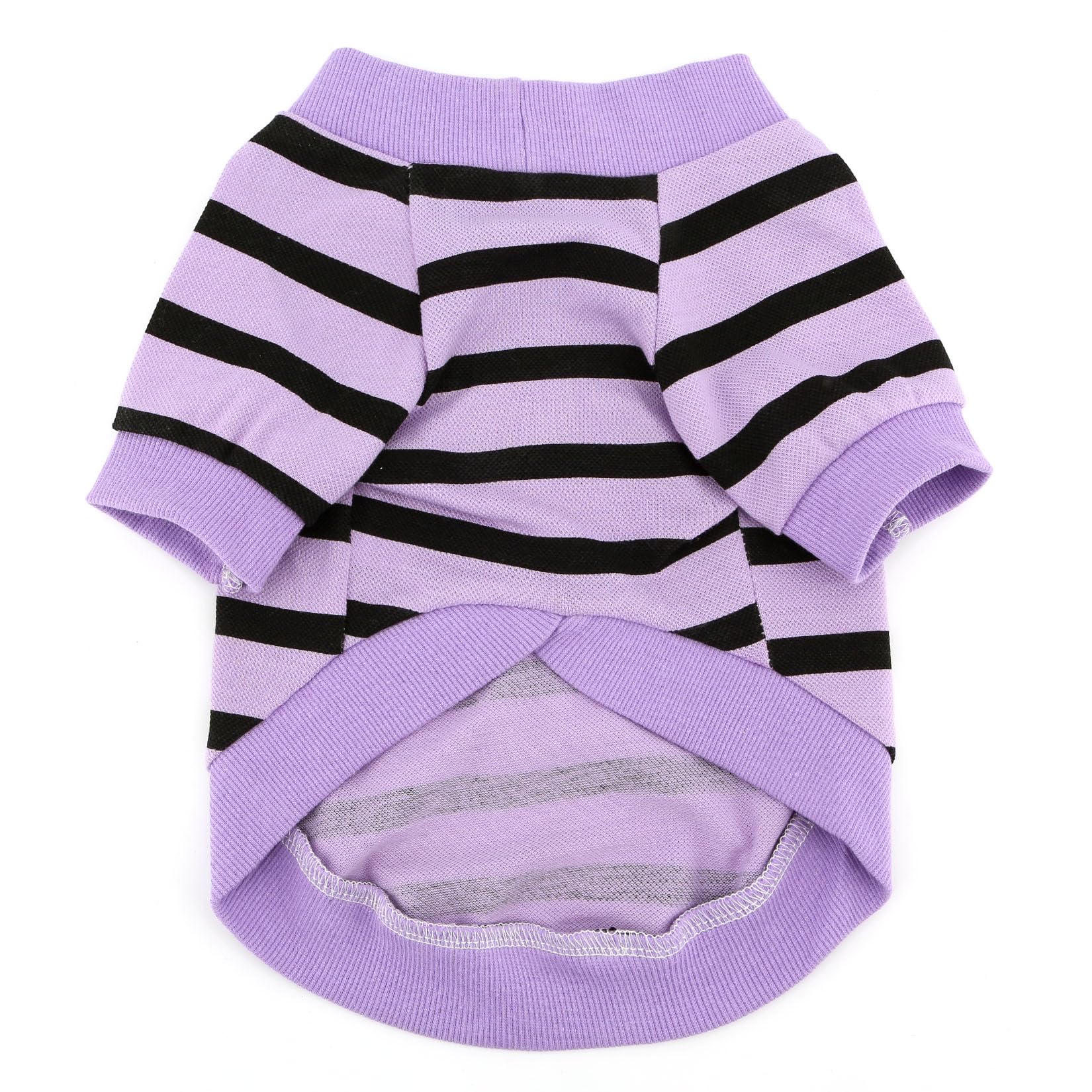 Zunea Small Dog T-Shirts Summer Striped Puppy Clothes Sequins