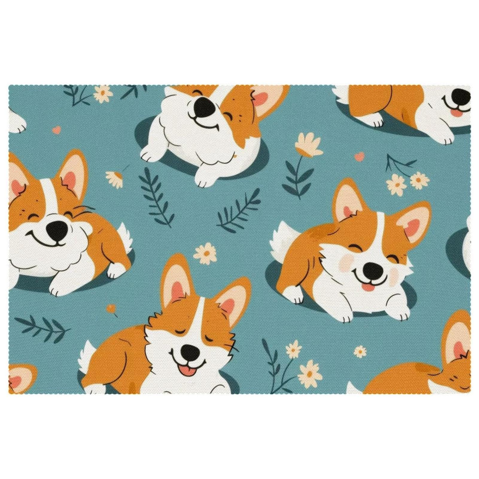 Sets de table corgi lavables en tissu Oxford résistant à la chaleur