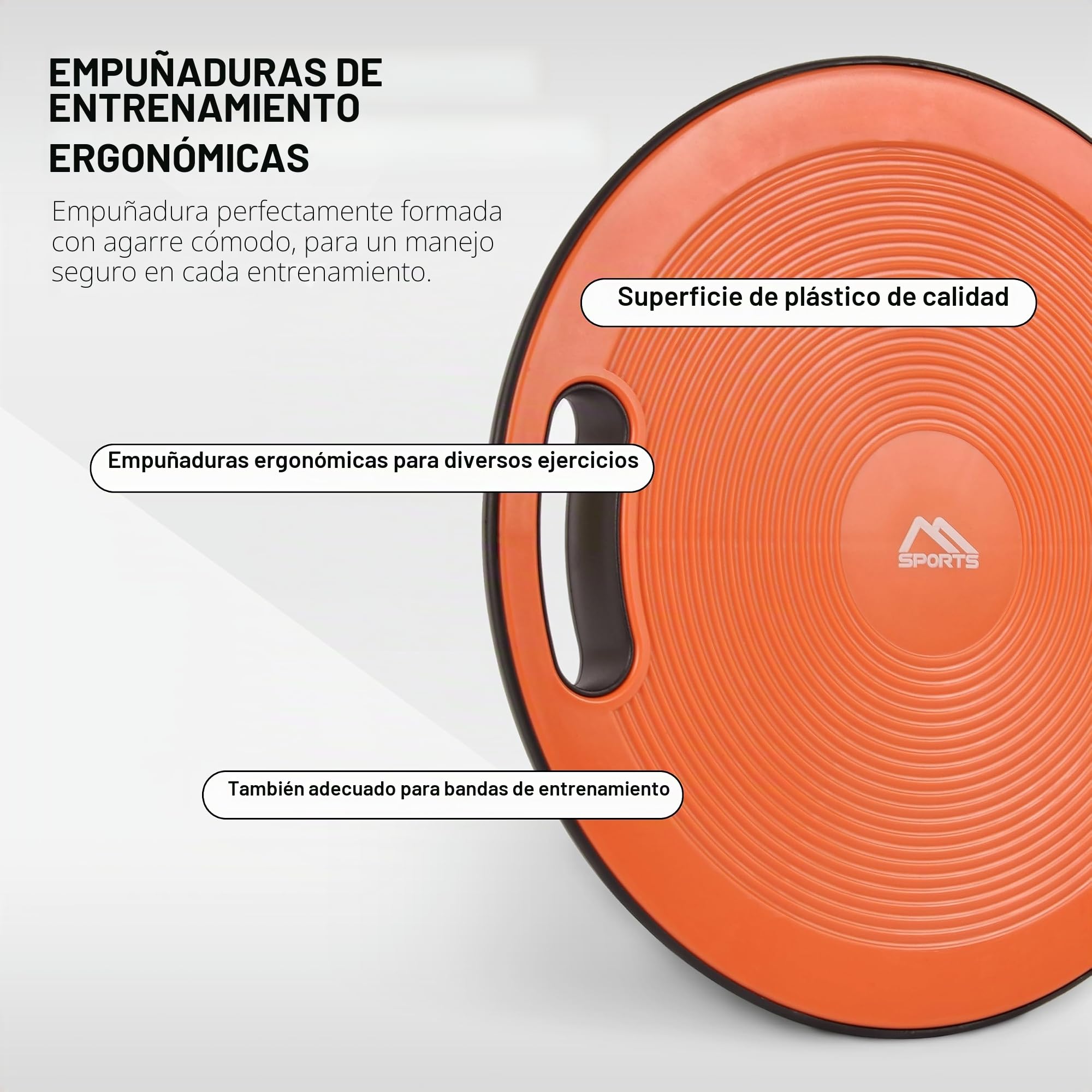 Tabla de equilibrio Premium de 40 cm de diámetro con póster de ejercicios y aplicación de ejercicios GRATIS - Tabla de equilibrio de fisioterapia, Equilibrio