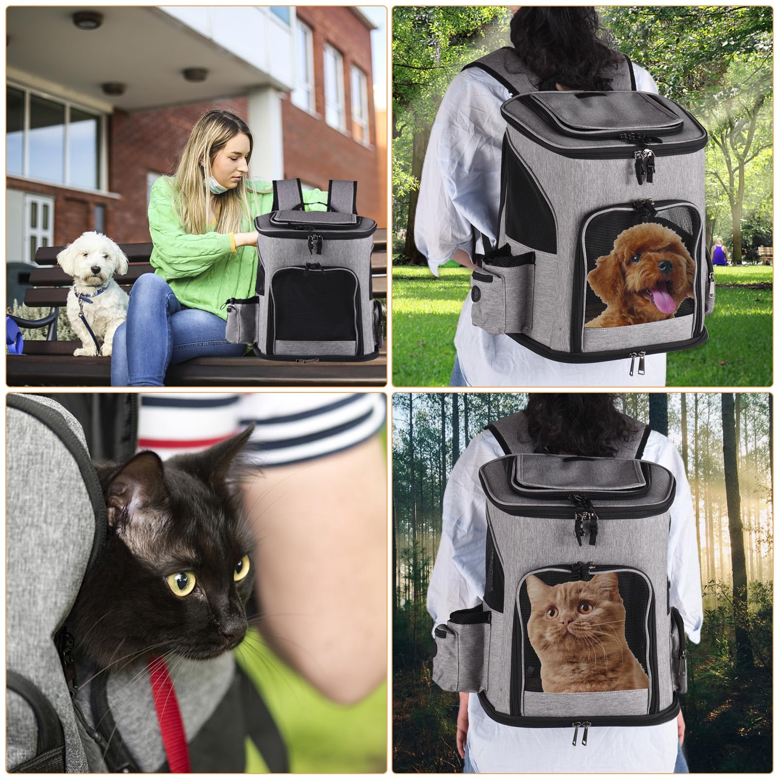 ACAGALA Zaino porta animali domestici per cani grandi e piccoli gatti e cuccioli, caratteristiche di sicurezza e retro imbottito