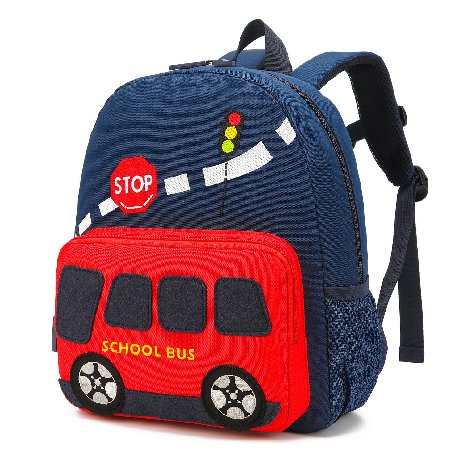 willikiva Car Dinosaur Kids Toddler Backpack for Boys and Girls Children Waterproof Preschool Bag(Red Scool Bus)