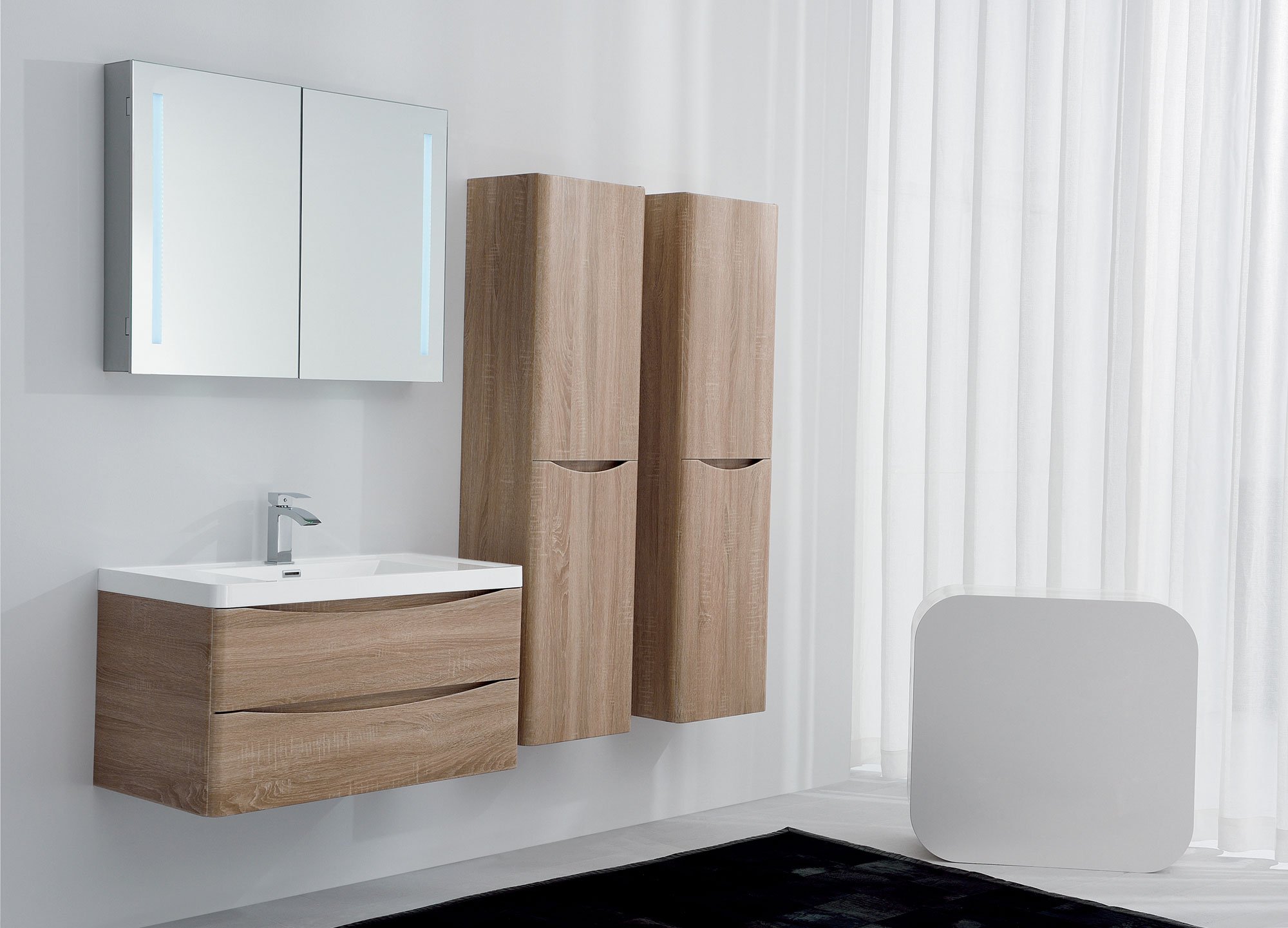 Buy The Bath People Eaton Light Ash Bathroom Furniture Wall Hung