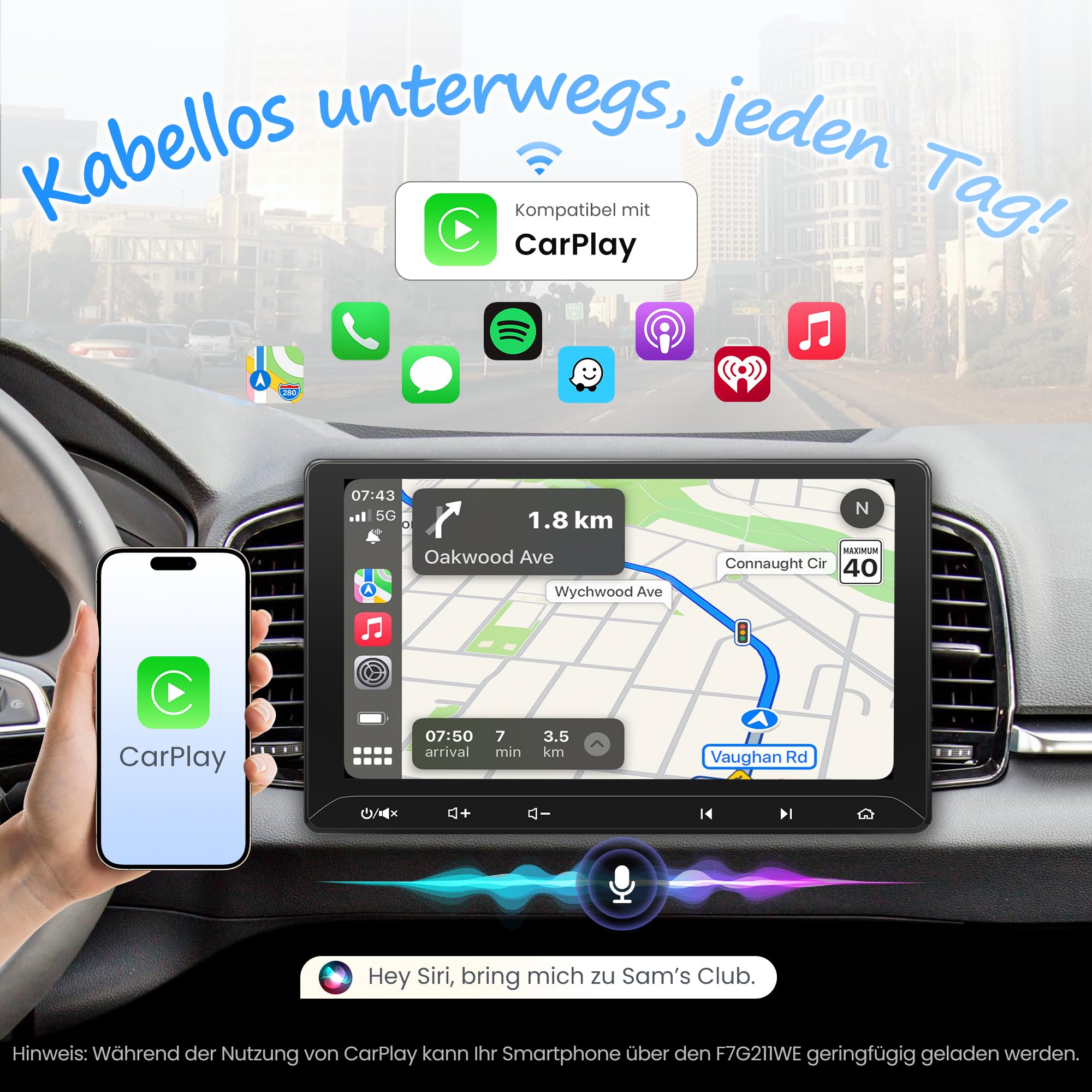 ATOTO CA-AEC122D Amplificateur Voiture, pour F7G211WE, 10,1" Autoradio 2 DIN avec CarPlay sans Fil et Android Auto | Écran Tactile Stereo avec Bluetooth, 4x29W RMS, 4V RCA, EQ 12 Bandes, Mirror Link