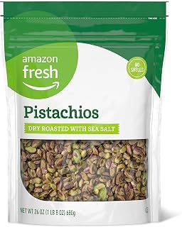 Amazon Fresh - Pistachios, Dry Roasted with Sea Salt, No Shells, 24 oz