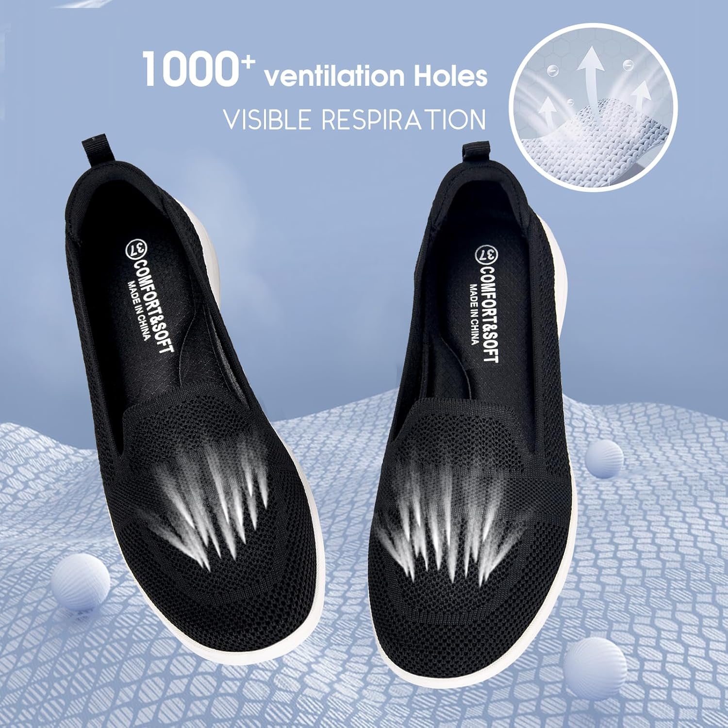 Buyrew Loafers for Women Comfort Slip On Walking Shoes Knit Dressy Comfortable Business Casual Work Flats - Image 7