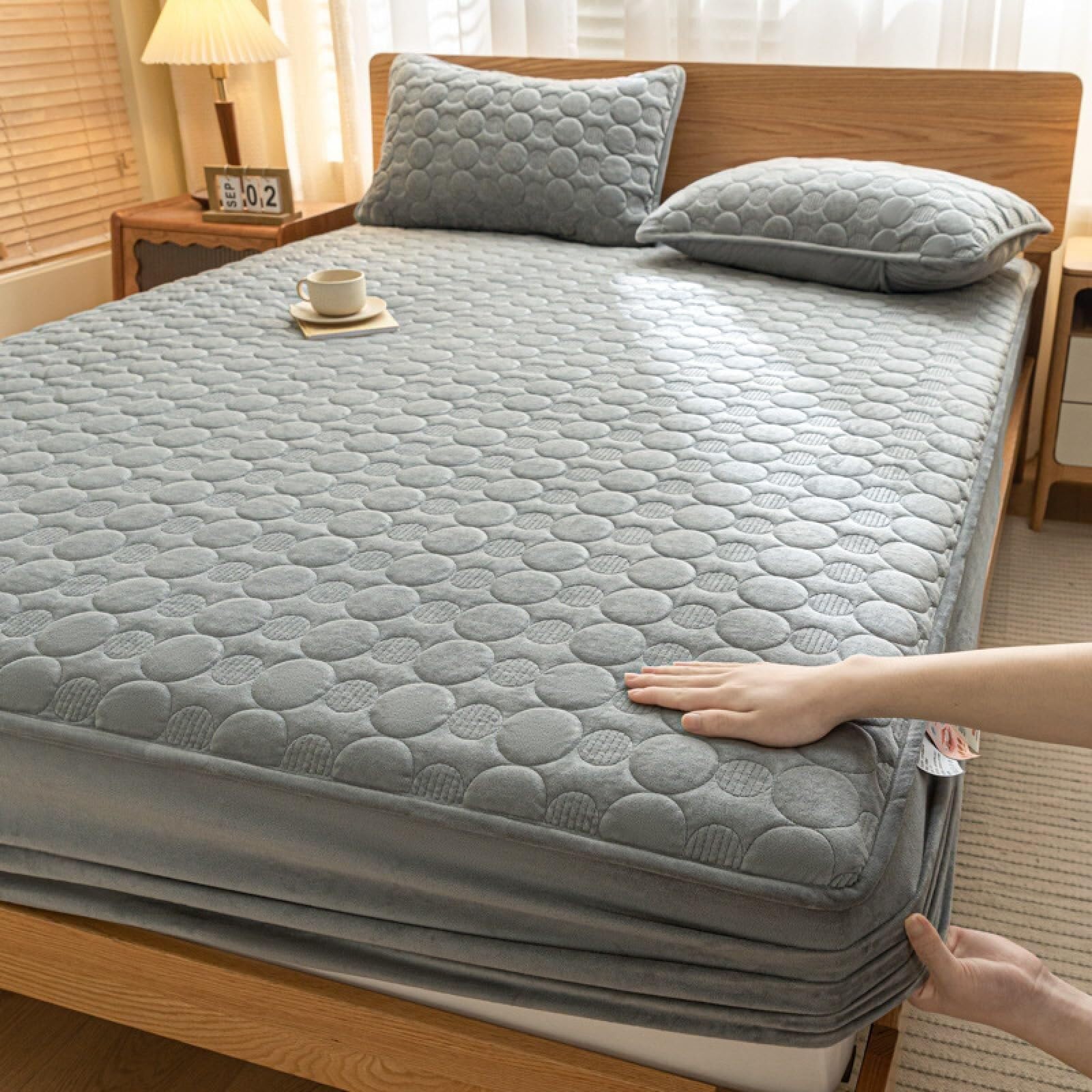 Set Lenzuola Con Angoli | Velluto al latte addensato, 3 pezzi, tasca profonda, calore invernale(1#,180x200cm+25cm)