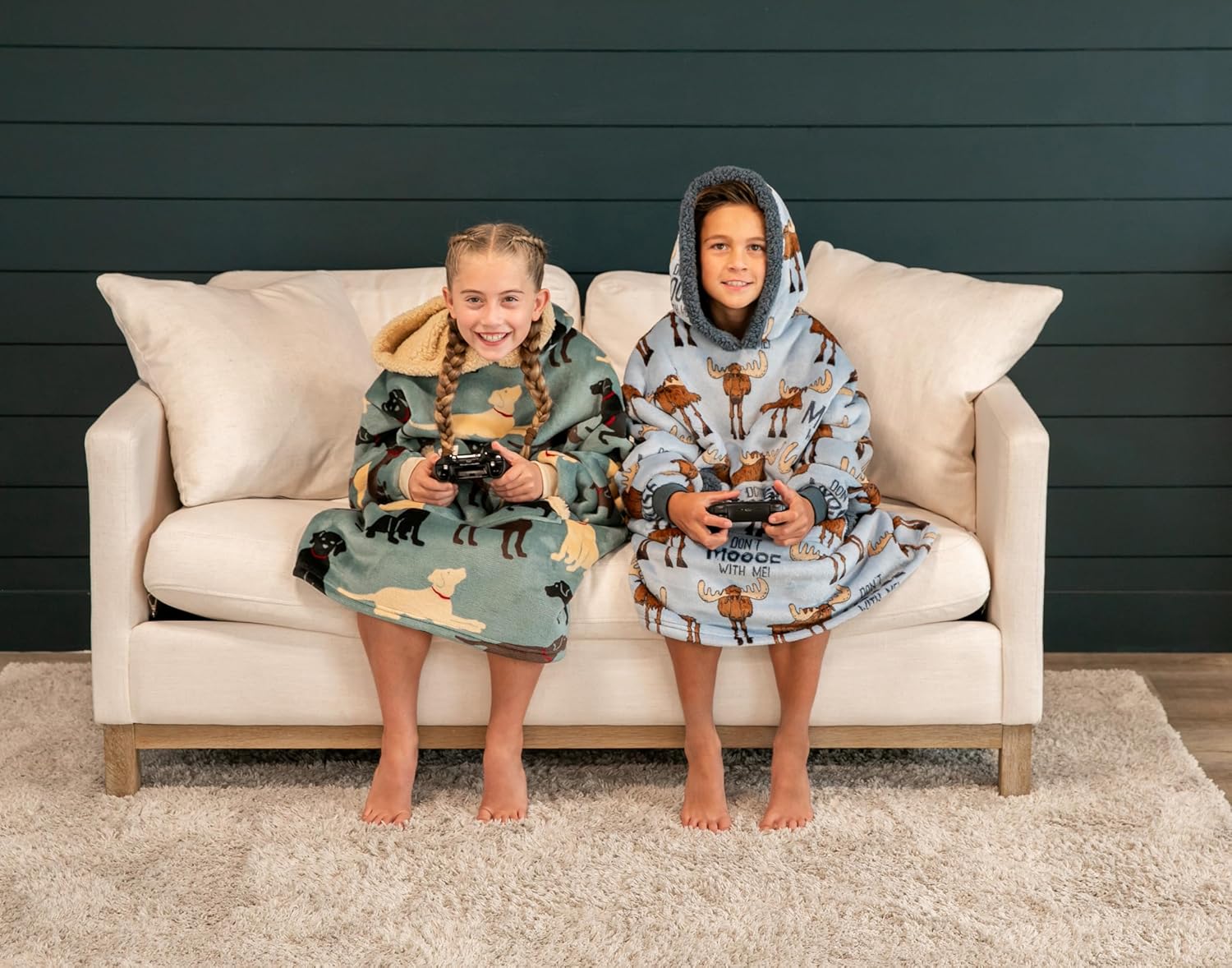 LazyOne Oversized Kid Blanket Hoodie, Oversized Hoodies for Girls and Boys, One Size Fits All Wearable Blankets