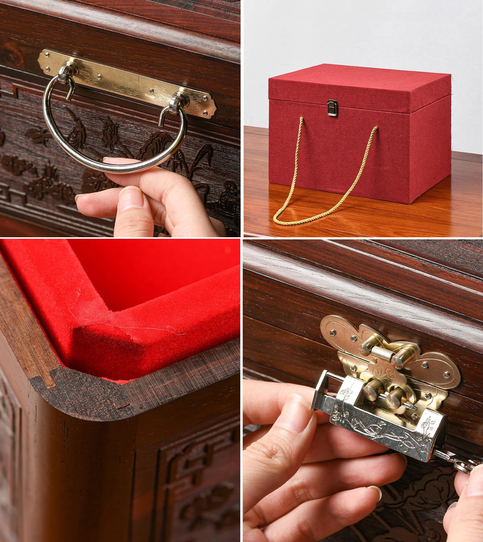 Wooden Jewelry Box Organizador para Anillos, Collares y Regalos
