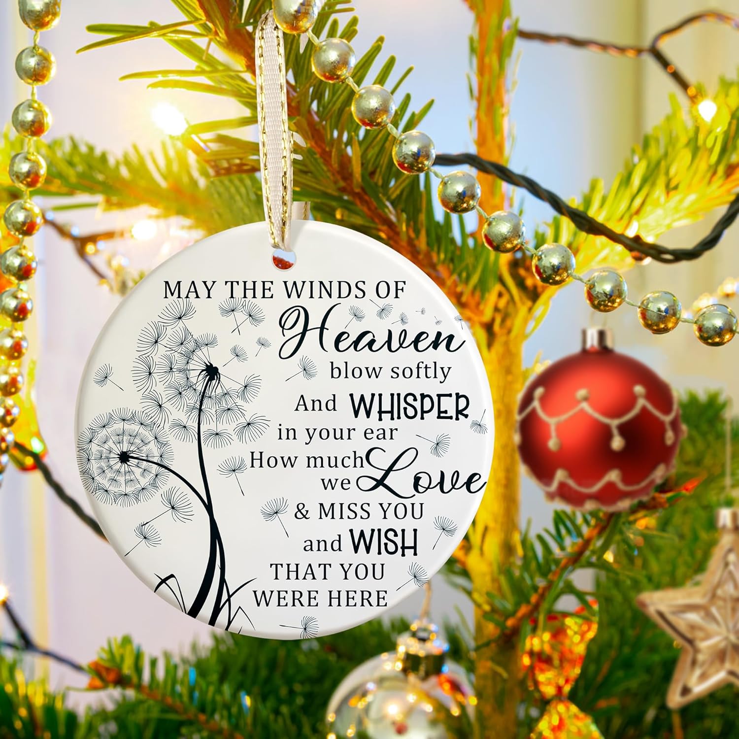 Memorial Christmas Ornament - Sympathy Gift - Remembrance & Bereavement Gift - 'Wish You Were Here' - Image 4