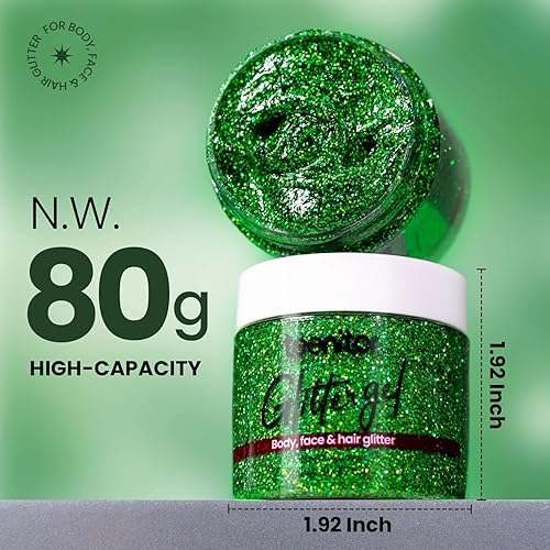 Vista 28 de Teenitor Purpurina corporal, purpurina facial, purpurina blanca, 2.82 oz/2.8 onzas, gel de purpurina para el cabello, purpurina para rave, purpurina