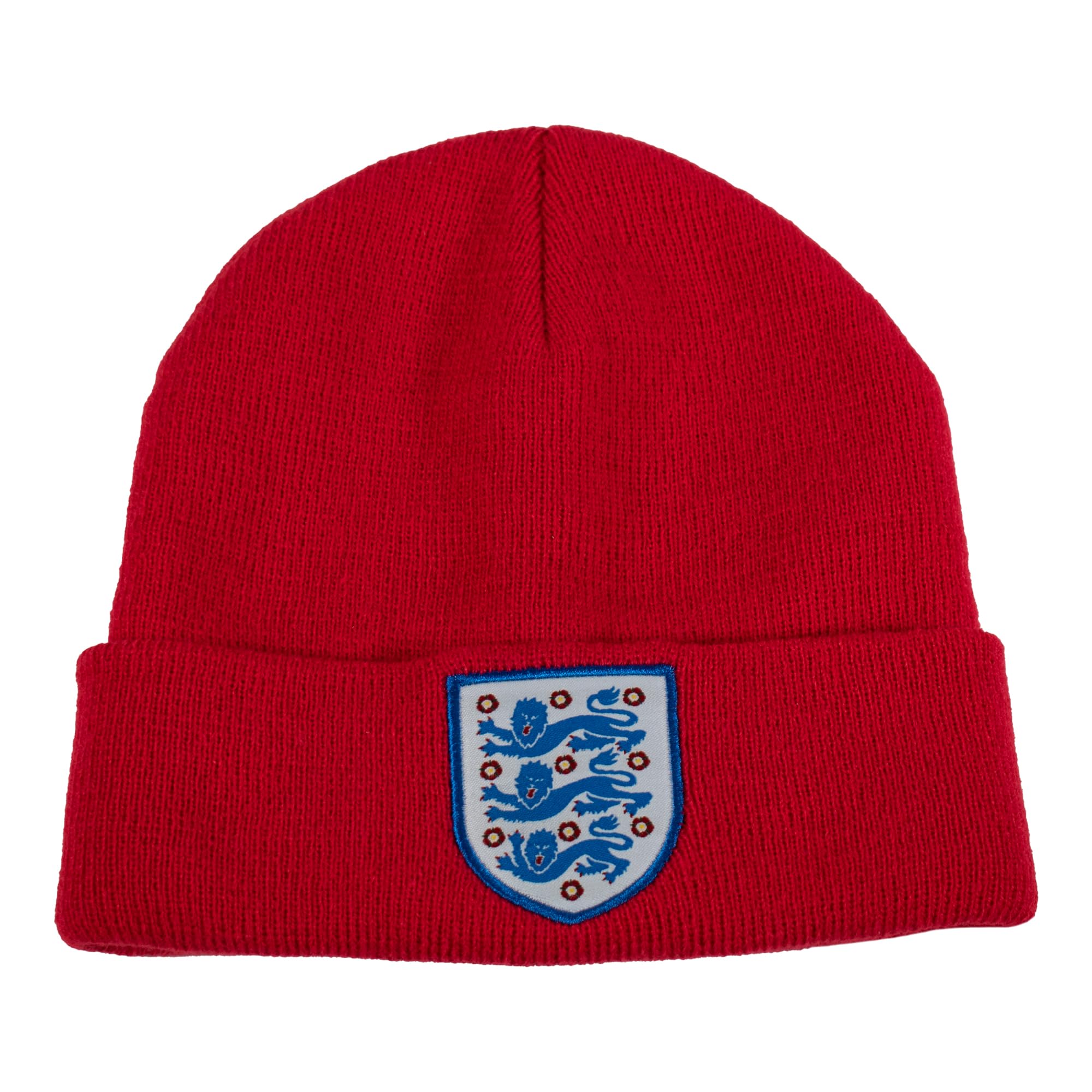 Hy-Pro Unisex England Red Officially Licensed England Beanie Hat - Warm & Comfortable Winter Beanie Hats For Football Supporters - Cosy Red Hat With Team Logo