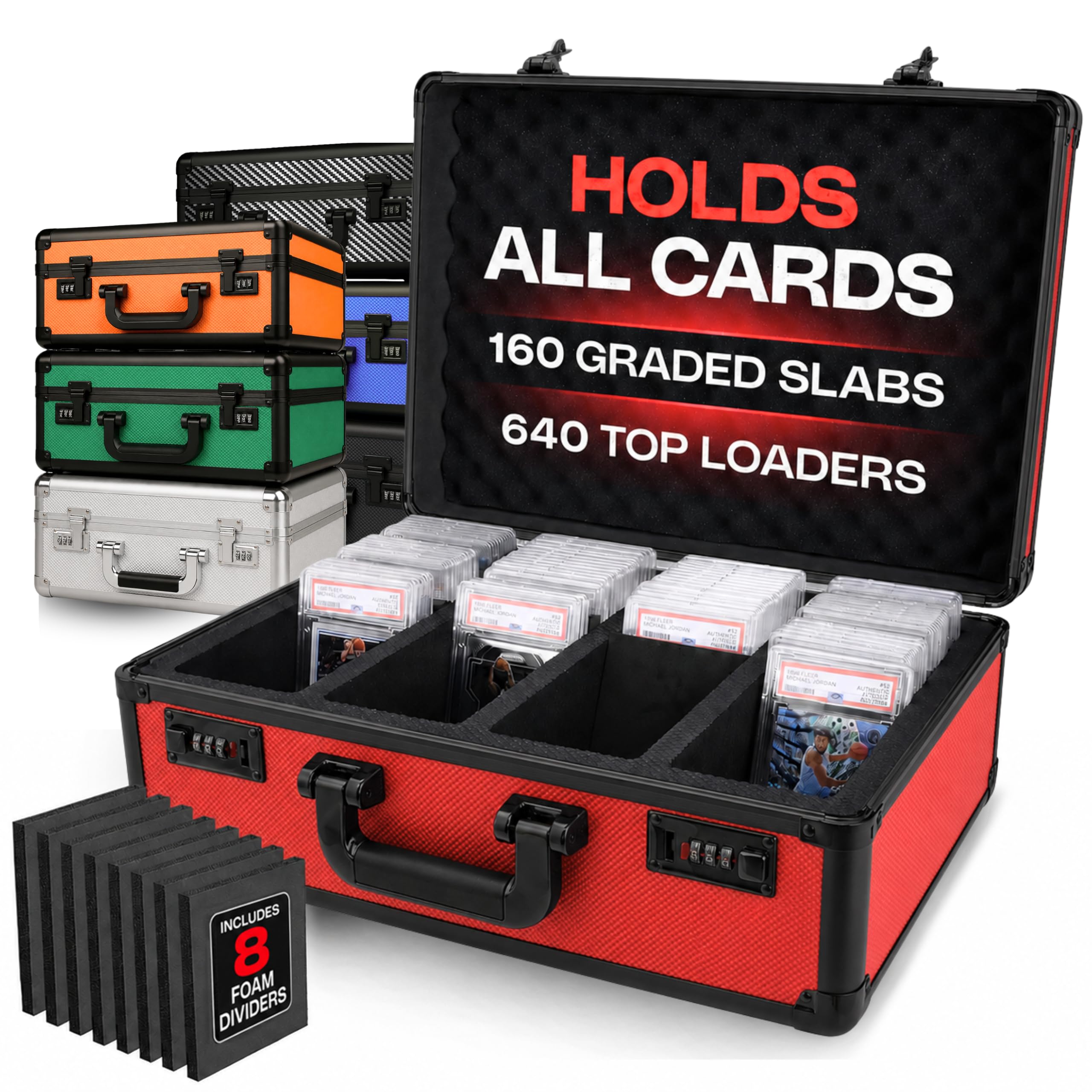 VALUN 160+ Premium Graded Card Storage Box - PSA Slab Case for Sports Cards