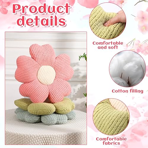 Miniatura 3 de 6 Piezas Almohadas con Forma de Flor Margaritas Almohadas de Piso Cojines de Asiento con Forma de Flor de 15 Pulgadas para Leer Sofá Sillón Cama