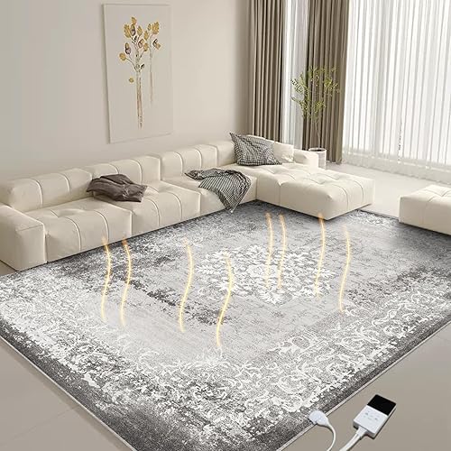 NujorWarm Alfombra calefactada de grafeno, alfombra de calefacción eléctrica de grafeno, alfombra de calefacción por suelo con temporizador,