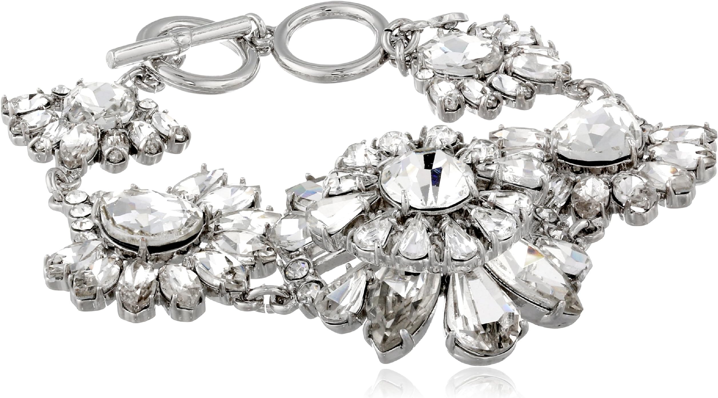 "Haute Hollywood Floral Link Bracelet, 8"
