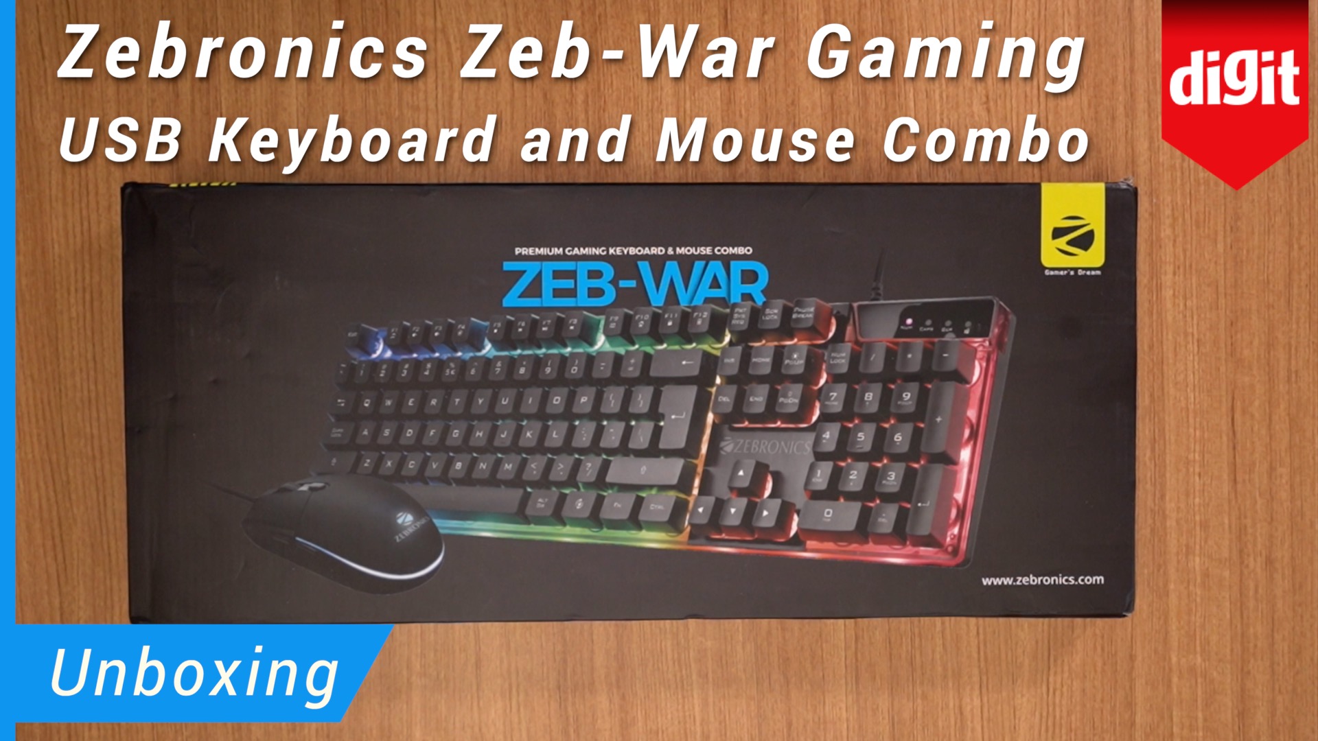 Zebronics ZebWar Gaming USB Keyboard and Mouse Combo Unboxing