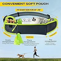 Vista 5 de Fida Correa de perro 3 en 1 manos libres con bolsa de cremallera y elástico, correa reflectante cruzada para correr para perros con asa de tráfico