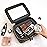 Aveniee Clear Makeup Bags,Double Layer Cosmetic Bags with Separate Brush Compartment,Large Travel Toiletry Bag Cosmetic Case,Travel Accessories Organizer for Women,2 Layers,Black