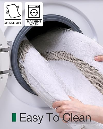 Miniatura 9 de LUMI Alfombra de baño ovalada blanca, 24 x 36 pulgadas, antideslizante, lavable, alfombra de baño suave y absorbente con microfibra de secado rápido