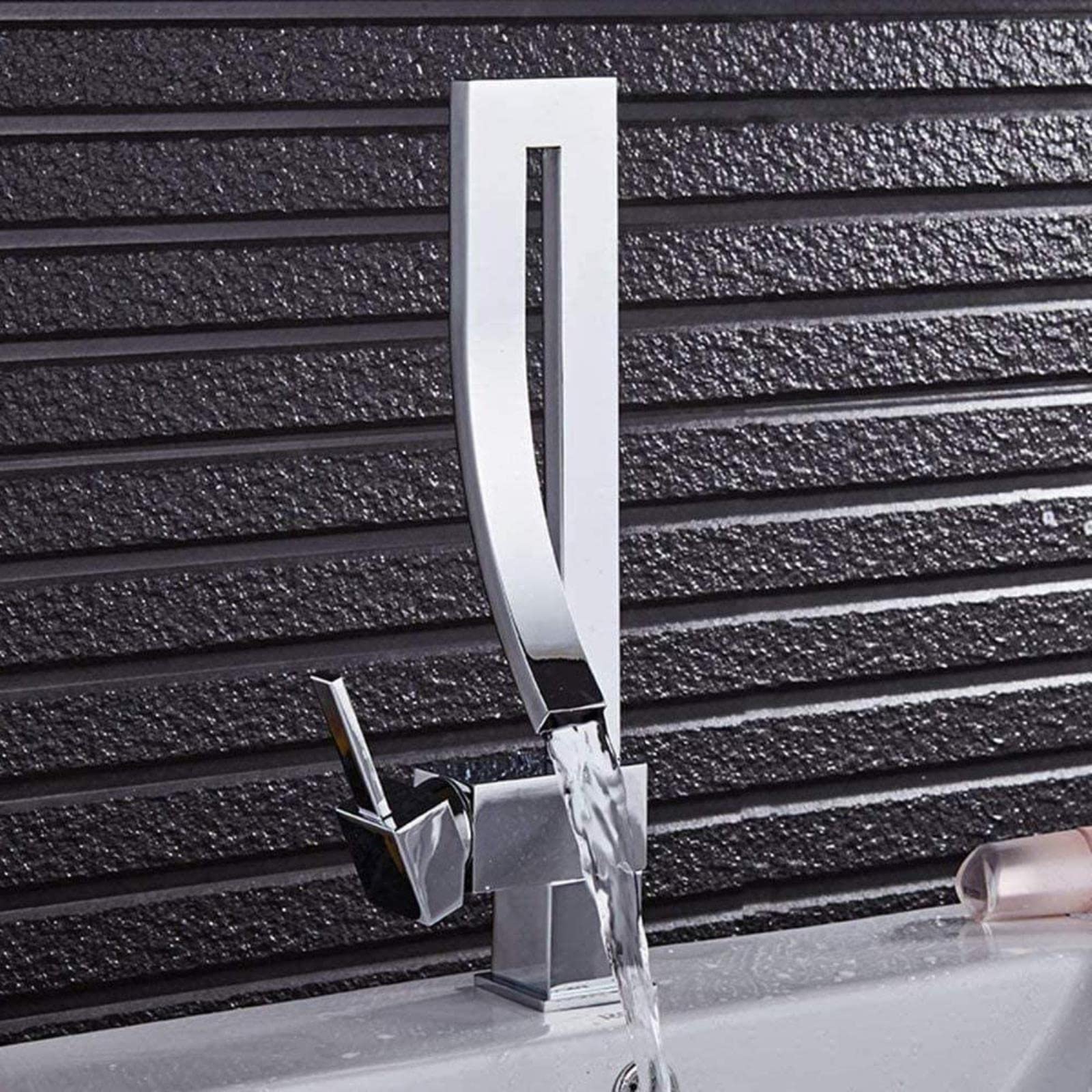 Robinet d'évier de cuisine pour évier double laiton argenté eau chaude et froide