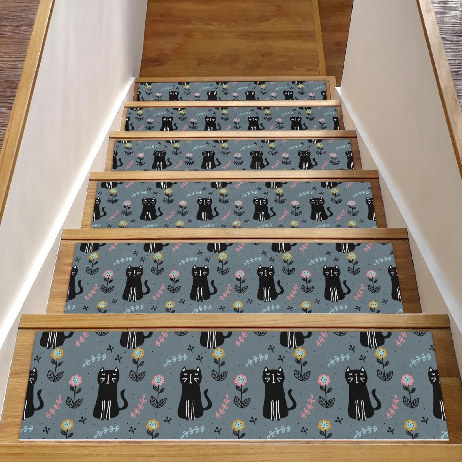 Tapis d'escalier antidérapant noir pour sécuriser les enfants et chiens