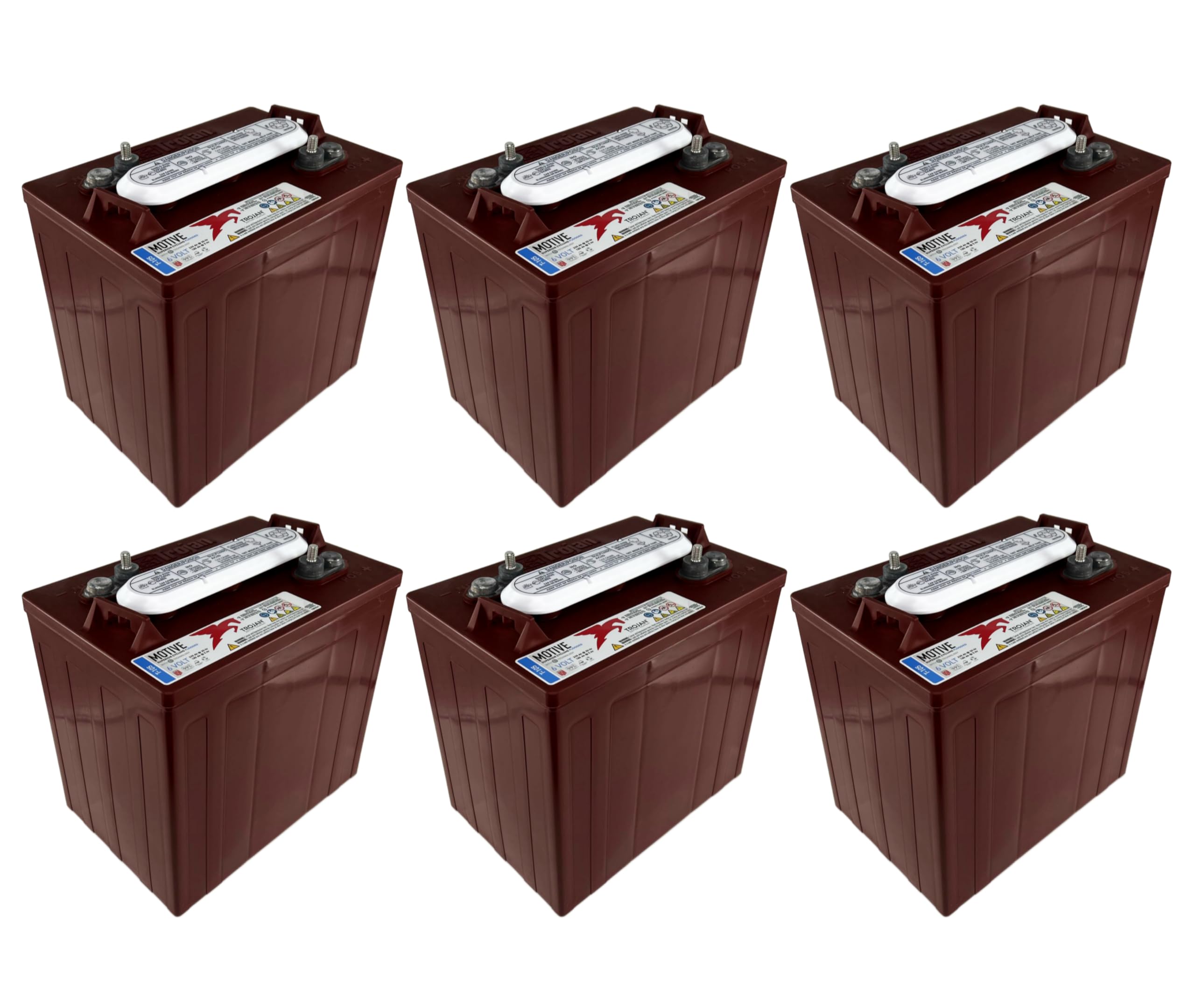 Trojan T-105 (T105) 6V Deep-Cycle Flooded Battery, Pack of 6