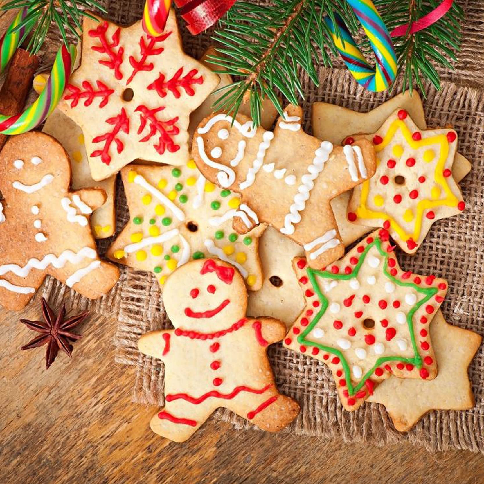 Cortadores Galletas Navideñas Linzer Juego De Cortadores De Galletas De Navidad, 12 Piezas De Acero Inoxidable De Metal Para Navidad, Formas De Pan De Jengibre, árbol De Navidad, Copo De Nieve, Bastón