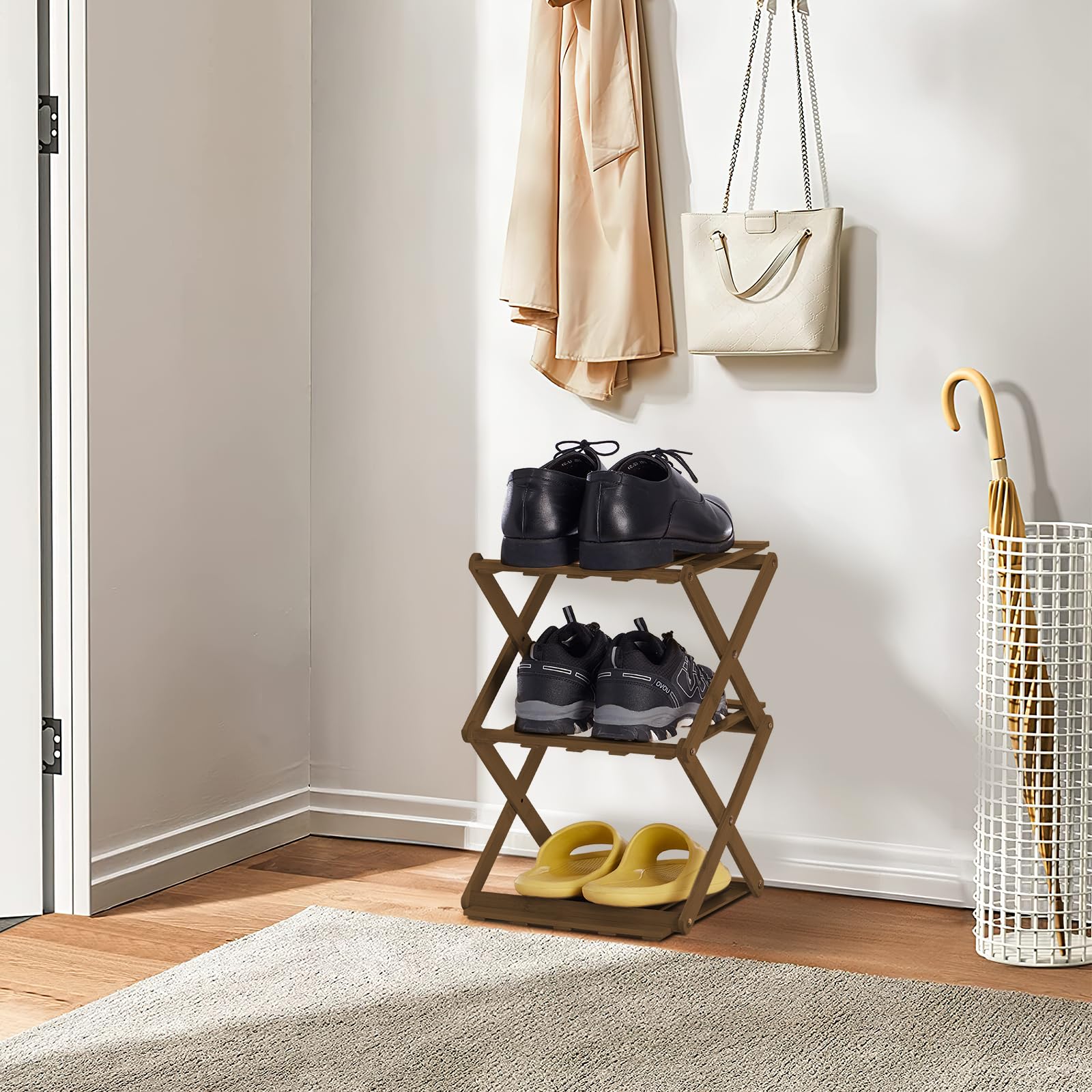 Tier Bamboo Bamboo Stackable Shoe Rack Tier Stackable Bamboo Shoe