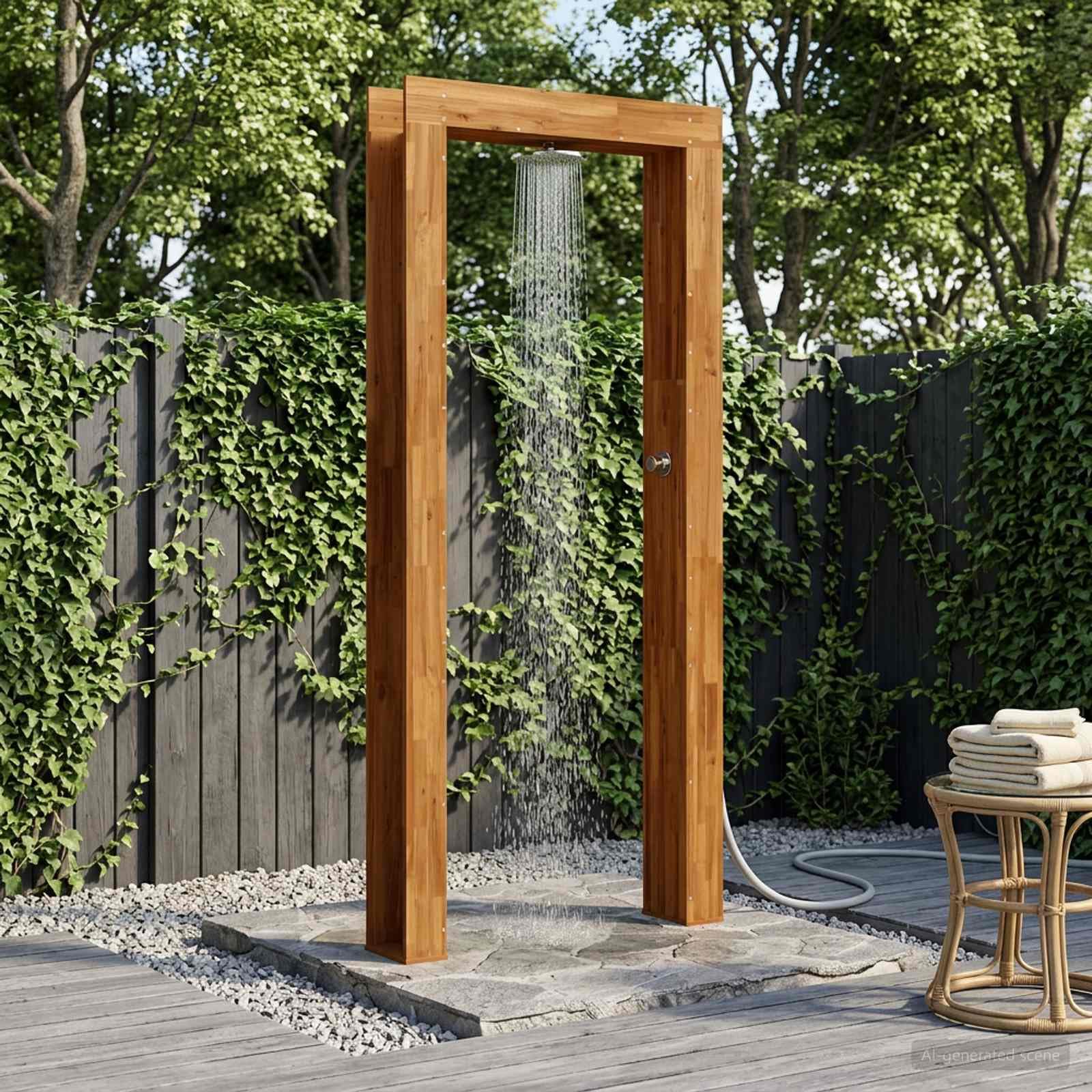 vidaXL Ducha exterior 226 cm Natural