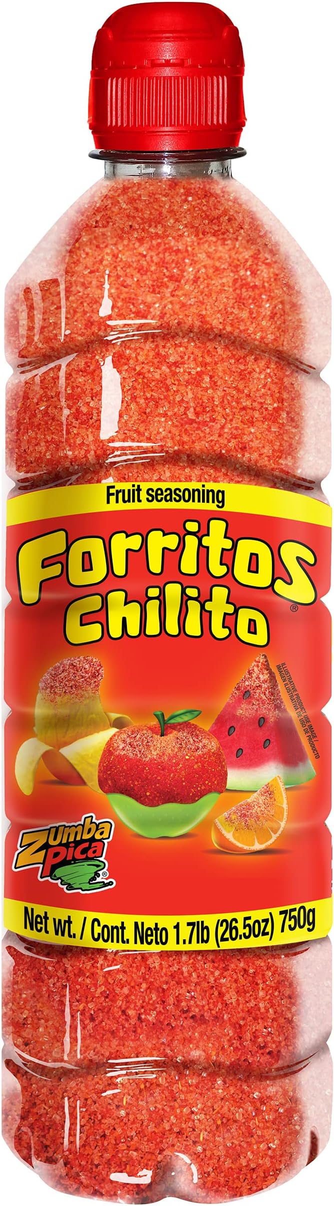 Zumba Pica Forritos Mexican Candy Chili Powder 1.7lb (750gr) - Tangy Chili Powder to Sprinkle Fruits - Dulces Mexicanos Picantes