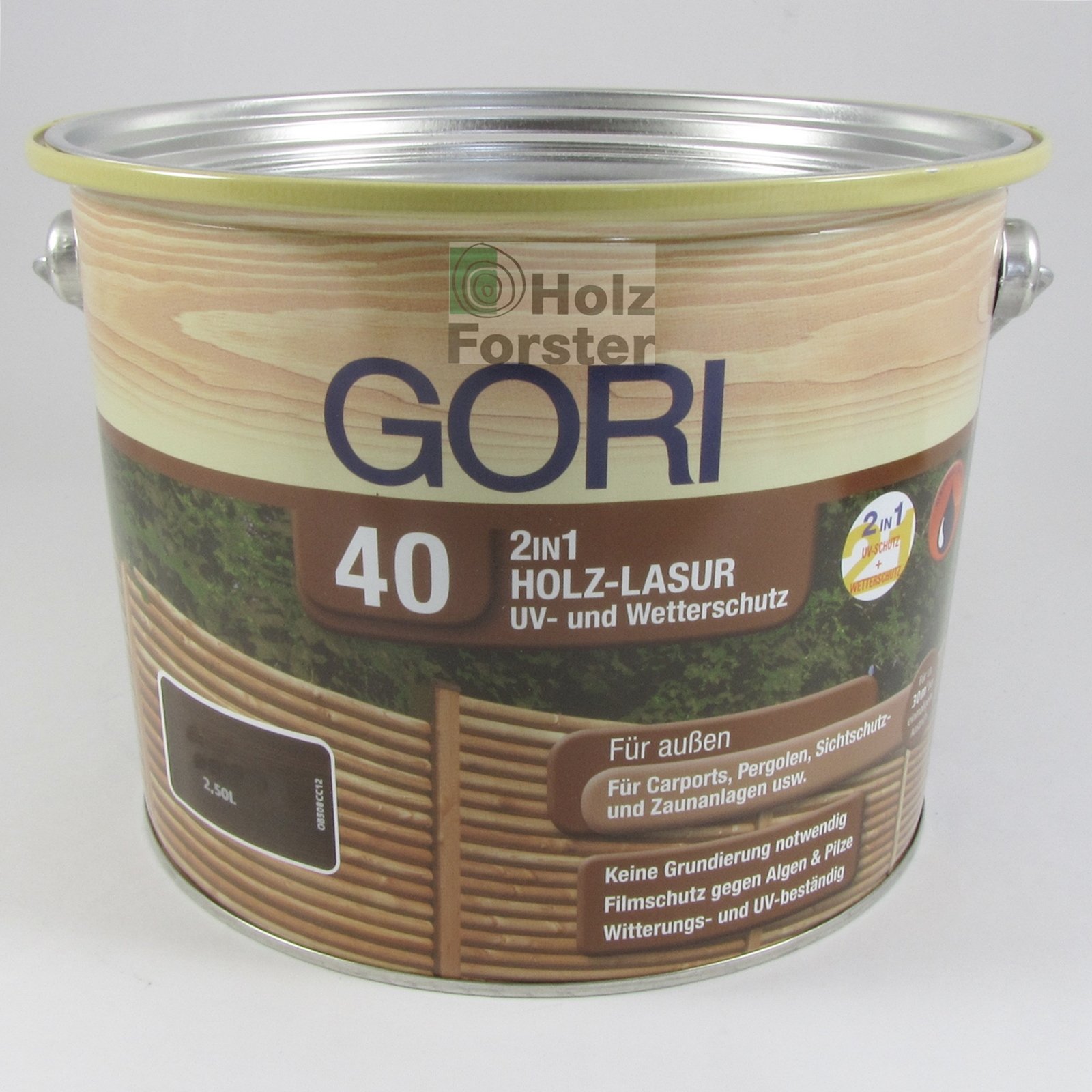 Gori 40 UV- und Wetterschutz Holzlasur 2in1 7808 Nußbaum, 2,50 Liter