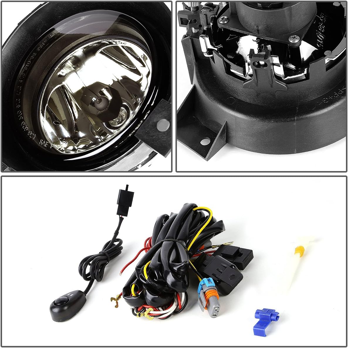 DNA MOTORING FL-T012-SM Front Bumper Fog Light Driver & Passenger Side Enhance visibility [Compatible with 01-03 Ford Ranger]