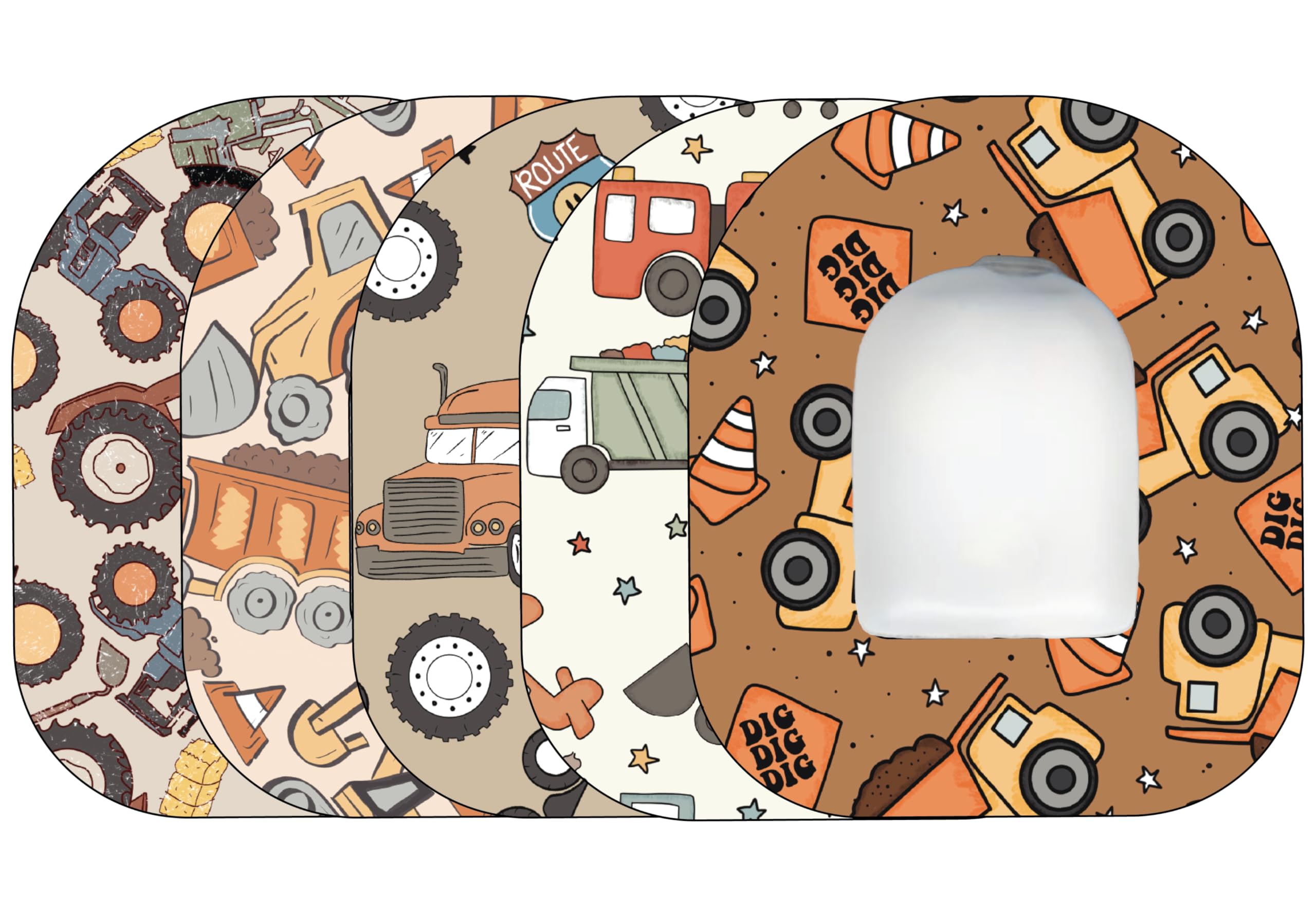 Glucomart Adhesive Patches for Omnipod (5 Count) – Maximum Strength Patches, Waterproof & Hypoallergenic (Vehicles Variety Pack) (Omnipod)