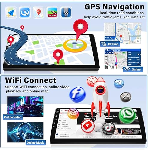 Miniatura 7 de UNITOPSCI 4G+64G para Subaru Impreza 2003-2006 Android 13 Radio estéreo inalámbrica CarPlay Android Auto navegación GPS 9 pulgadas pantalla táctil